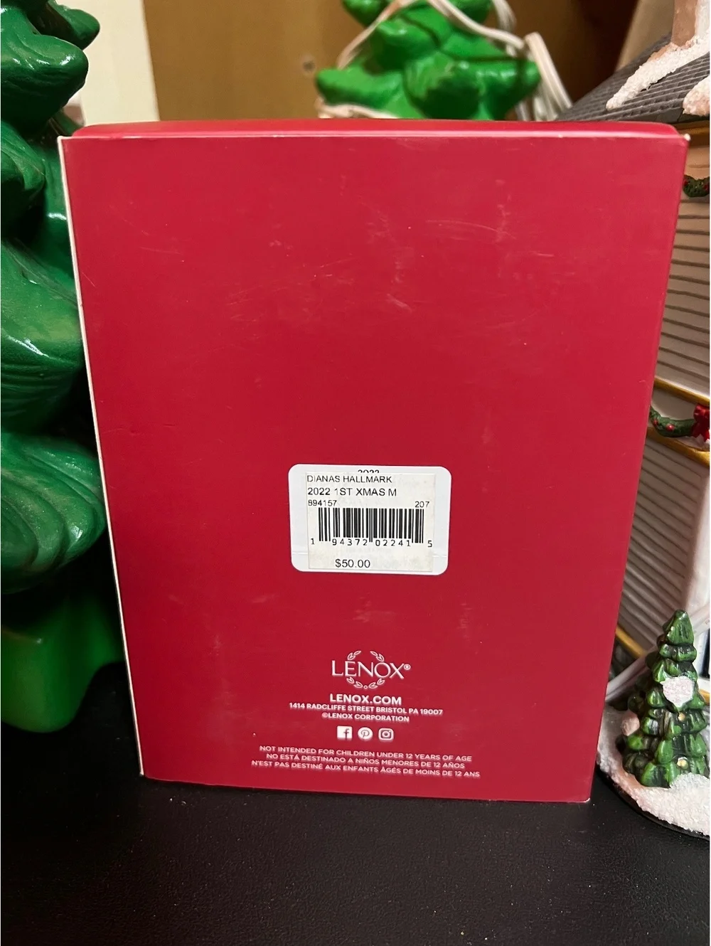 NEW 2022 LENOX Our First Christmas Silver Red Green Accents Ornament